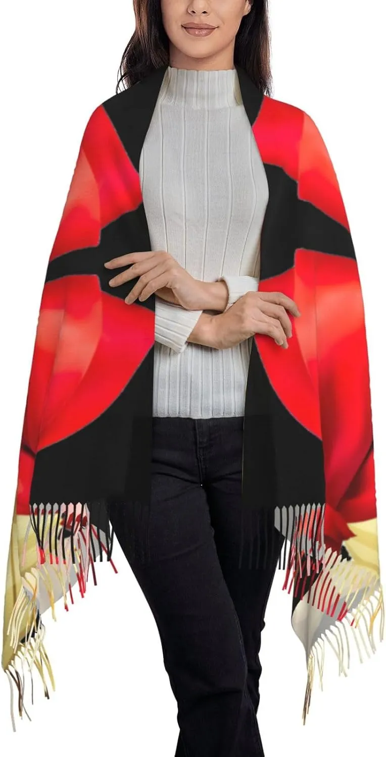 Yellow Sunflowers Exquisite Cashmere Tassel Scarf And Shawl Wraps Lightweight Fashion Scarf Presents For Ladies