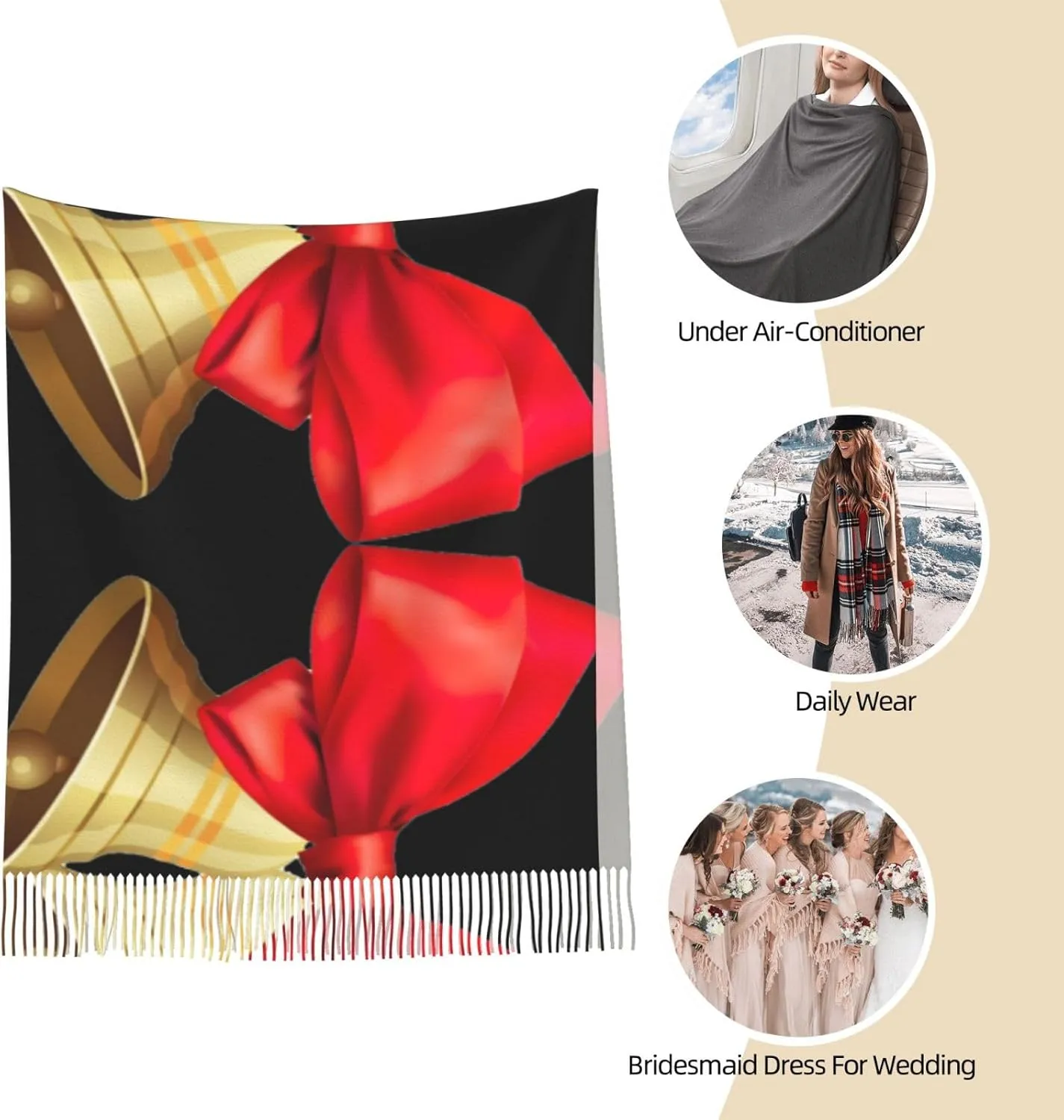 Yellow Sunflowers Exquisite Cashmere Tassel Scarf And Shawl Wraps Lightweight Fashion Scarf Presents For Ladies