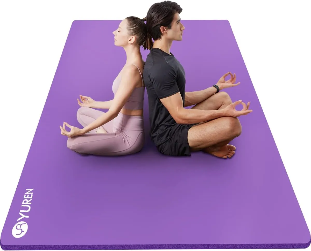 Yoga Mat 1/2 Inch Thick Large Exercise Mat 78"x 51" Extra Wide Workout Mats for Home Gym, Non-Slip Gym Floor Mat Soft Comfortable with Carrying Yoga Bag