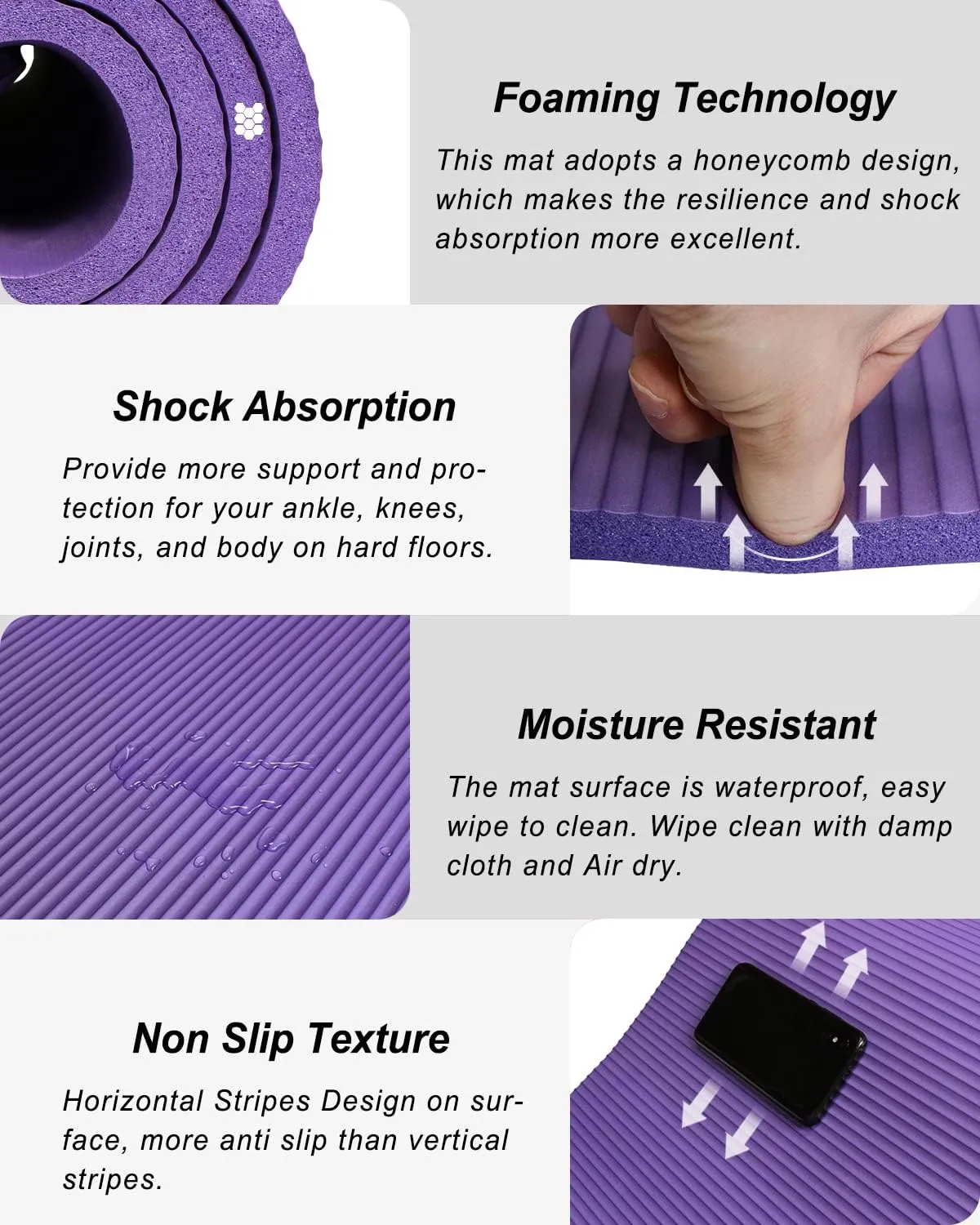 Yoga Mat 1/2 Inch Thick Large Exercise Mat 78"x 51" Extra Wide Workout Mats for Home Gym, Non-Slip Gym Floor Mat Soft Comfortable with Carrying Yoga Bag